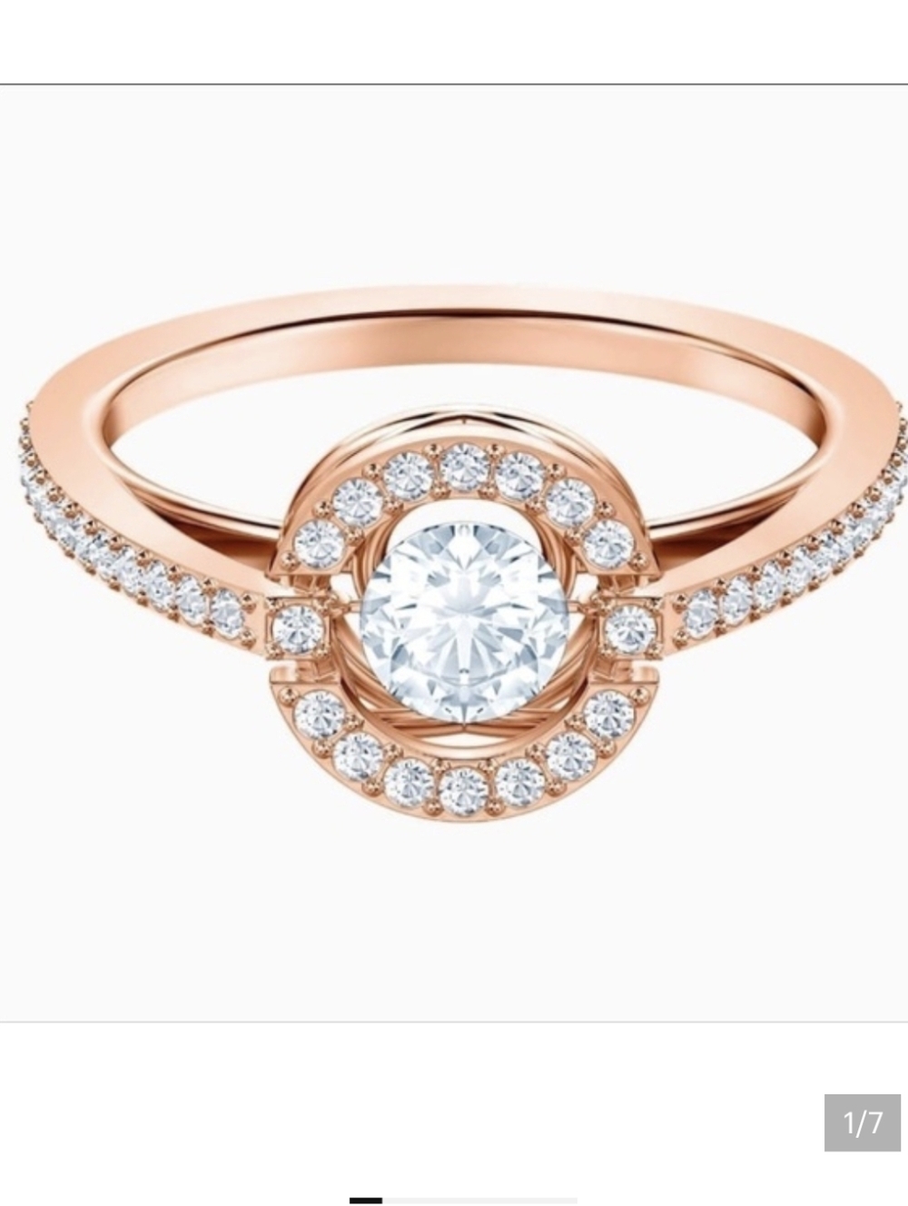 Swarovski Dance Ring - Rose Gold- Size 55